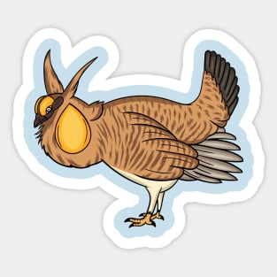 Greater prairie chicken cartoon illustration Sticker